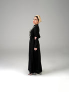 black embroidered dresses with sleeve