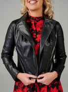 black Collar Leather Jacket