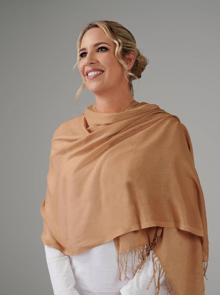 Mustard tassel scarf	