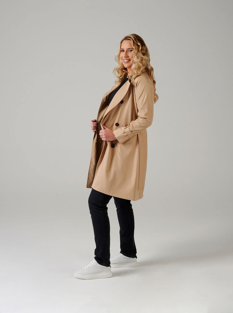 Double Breasted Point Collar Trench Coat