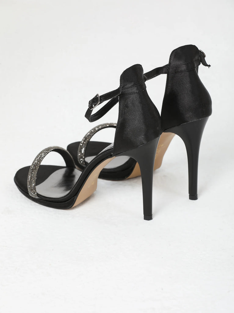black strappy heels