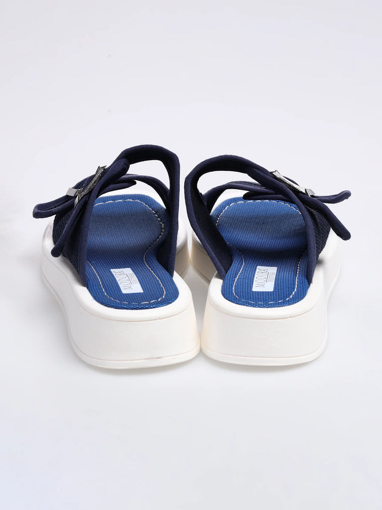 navy flat sandals