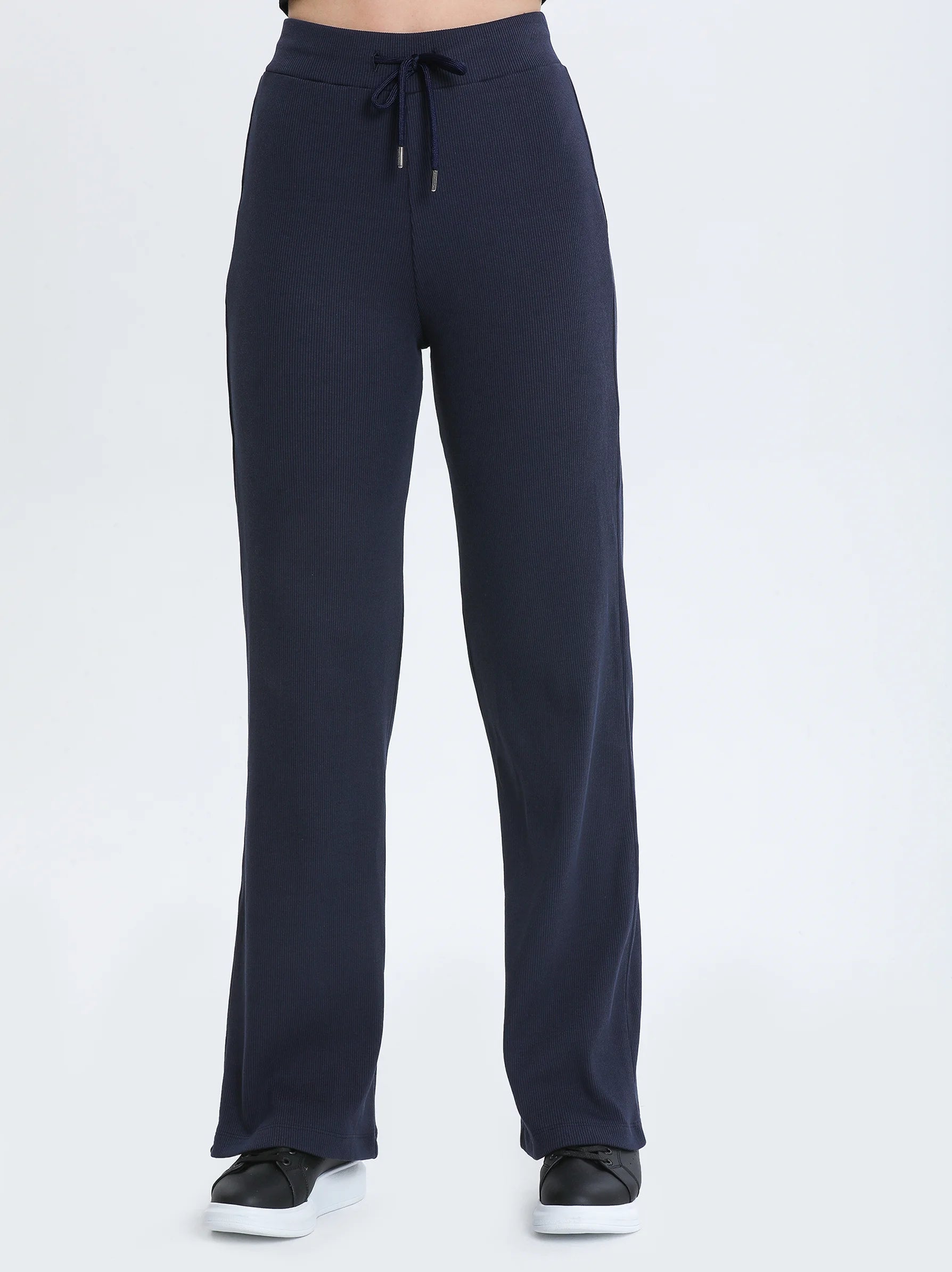 Navy Rib Joggers - Navy Jogger Women - Cotton Jogger Pants – Modora UK