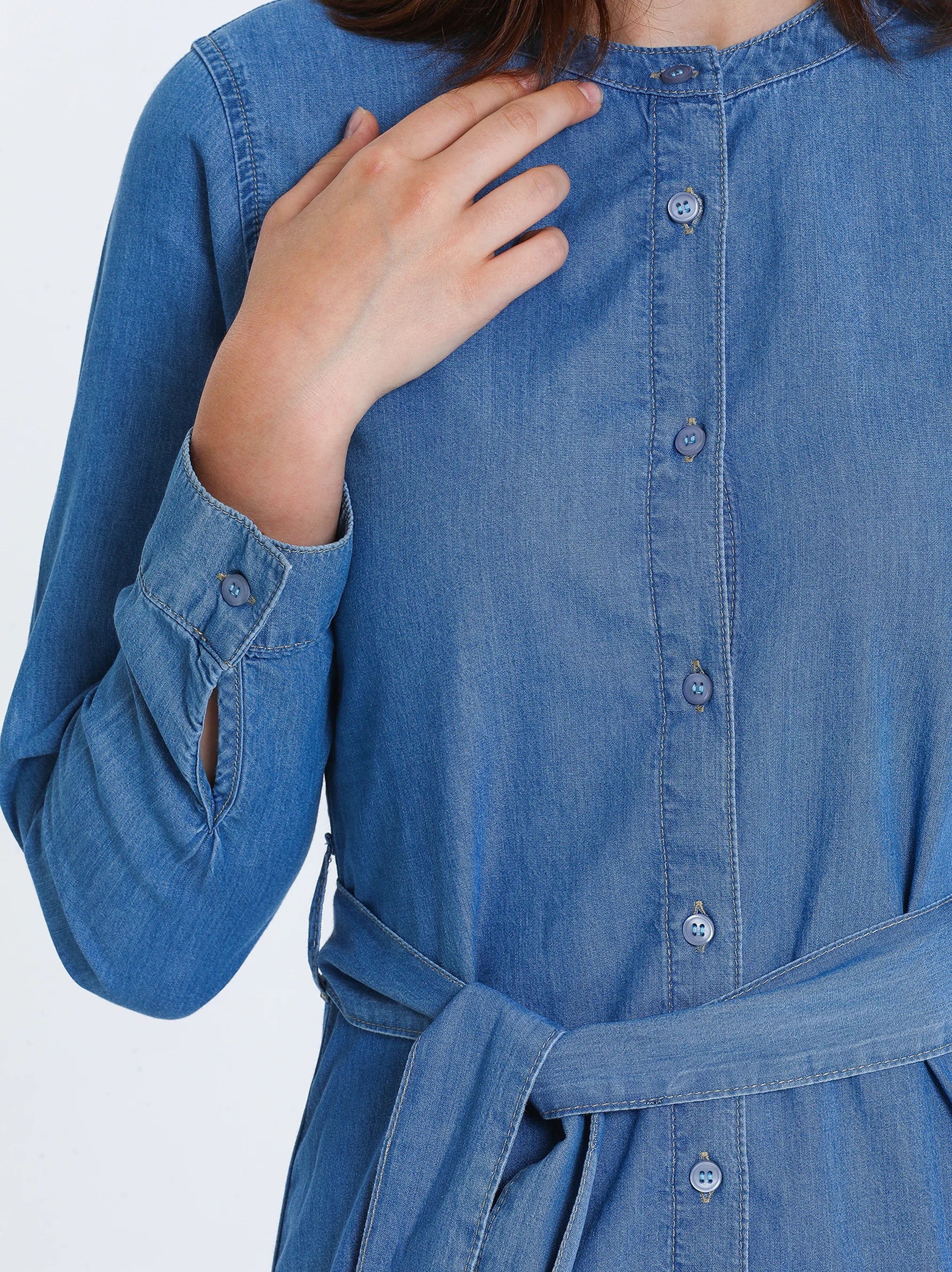 Light Blue Denim Tunic Shirt Dress – Modora UK