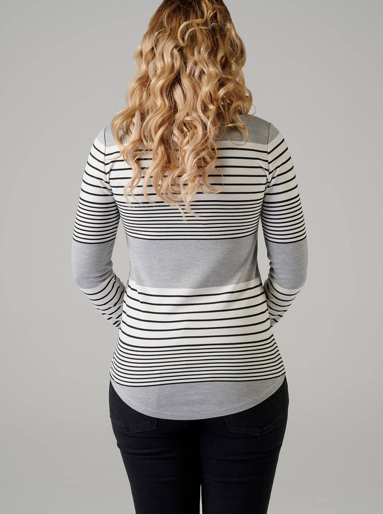 grey long sleeve top