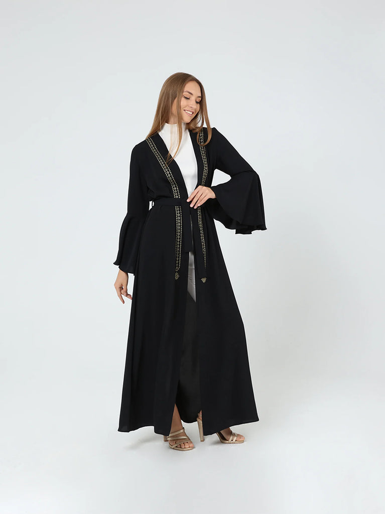 buy black flared kimono
