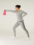 womens grey track top