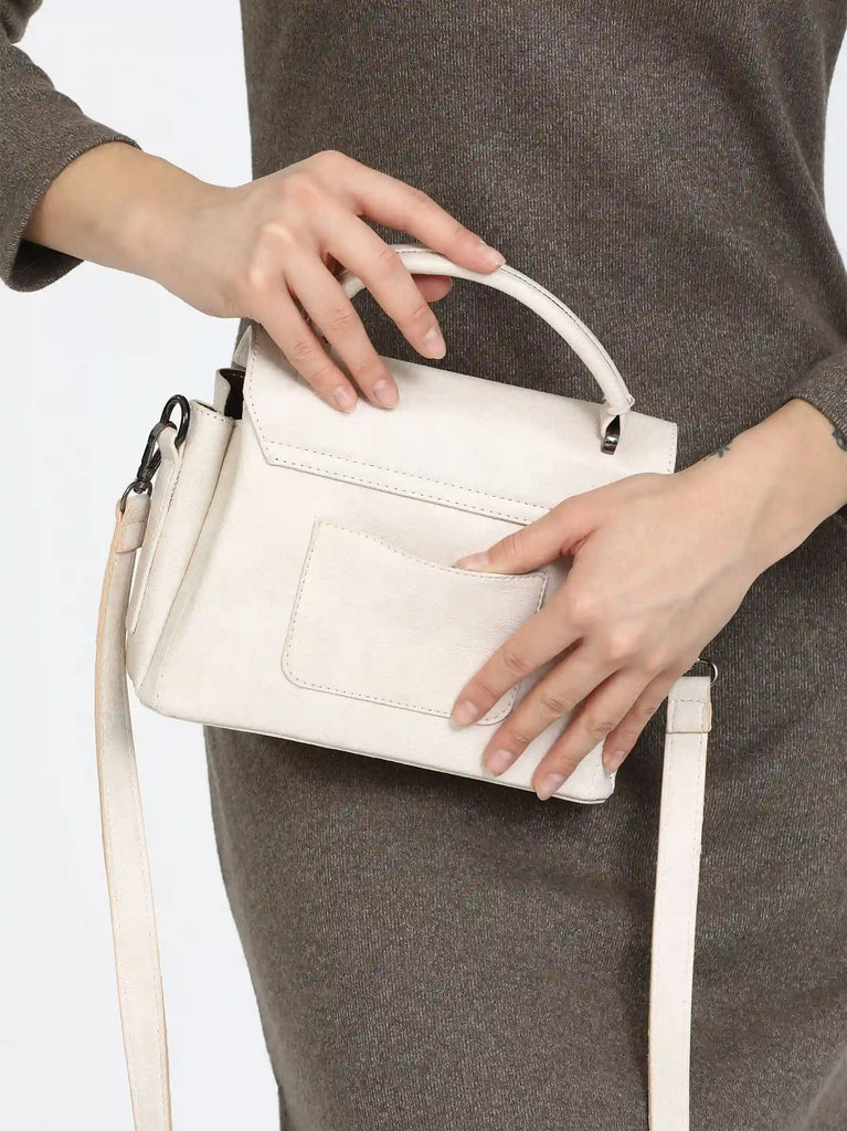 off white structured crossbody bag