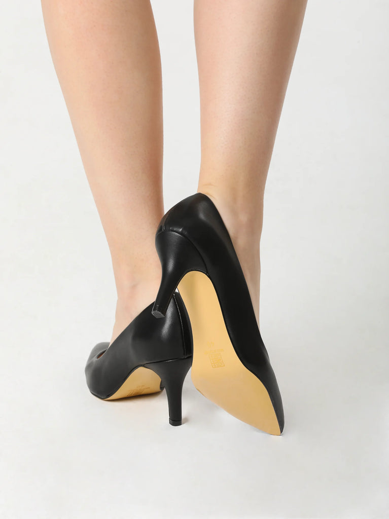 black pointed heel