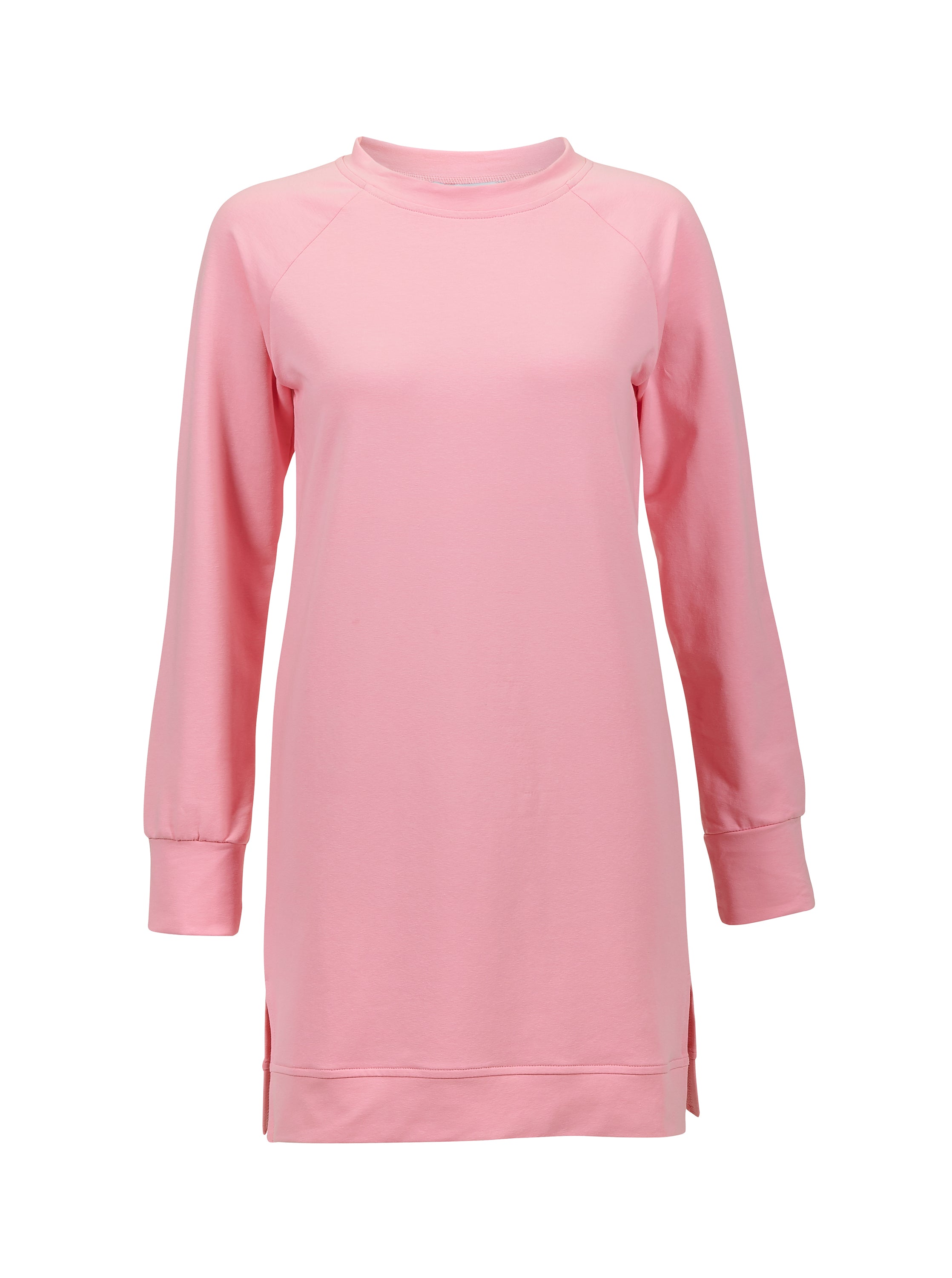 womens pink longline sweatshirts