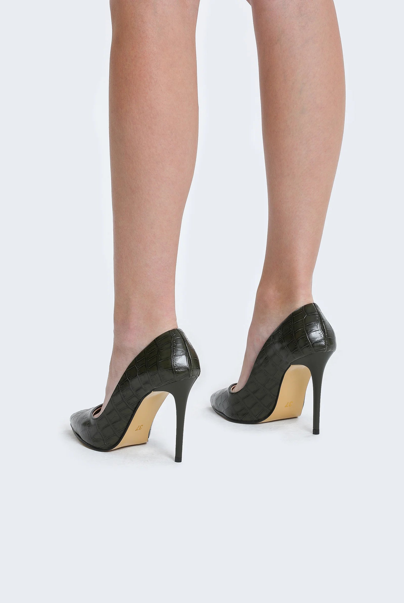 snakeskin block heels