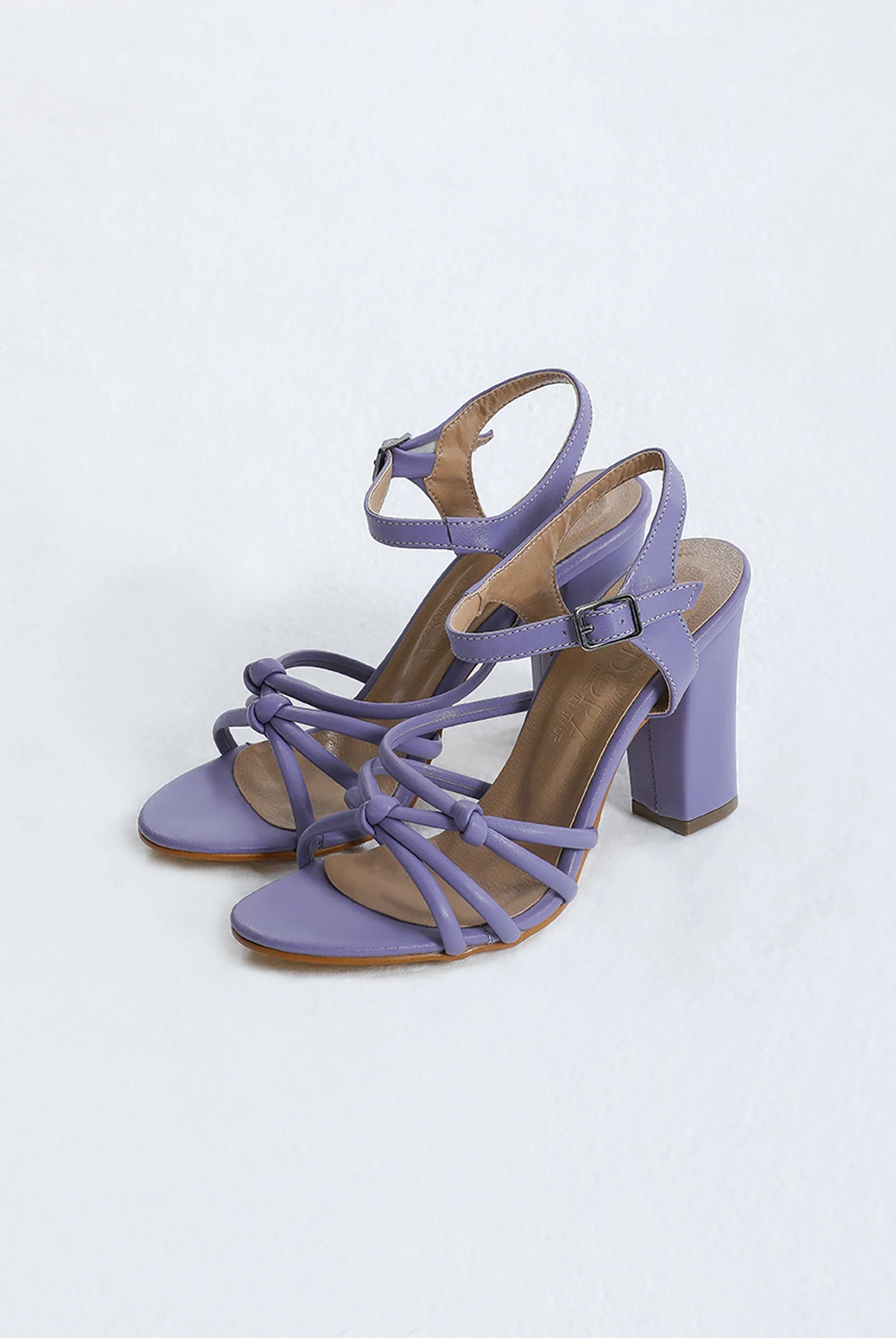 lilac block heel