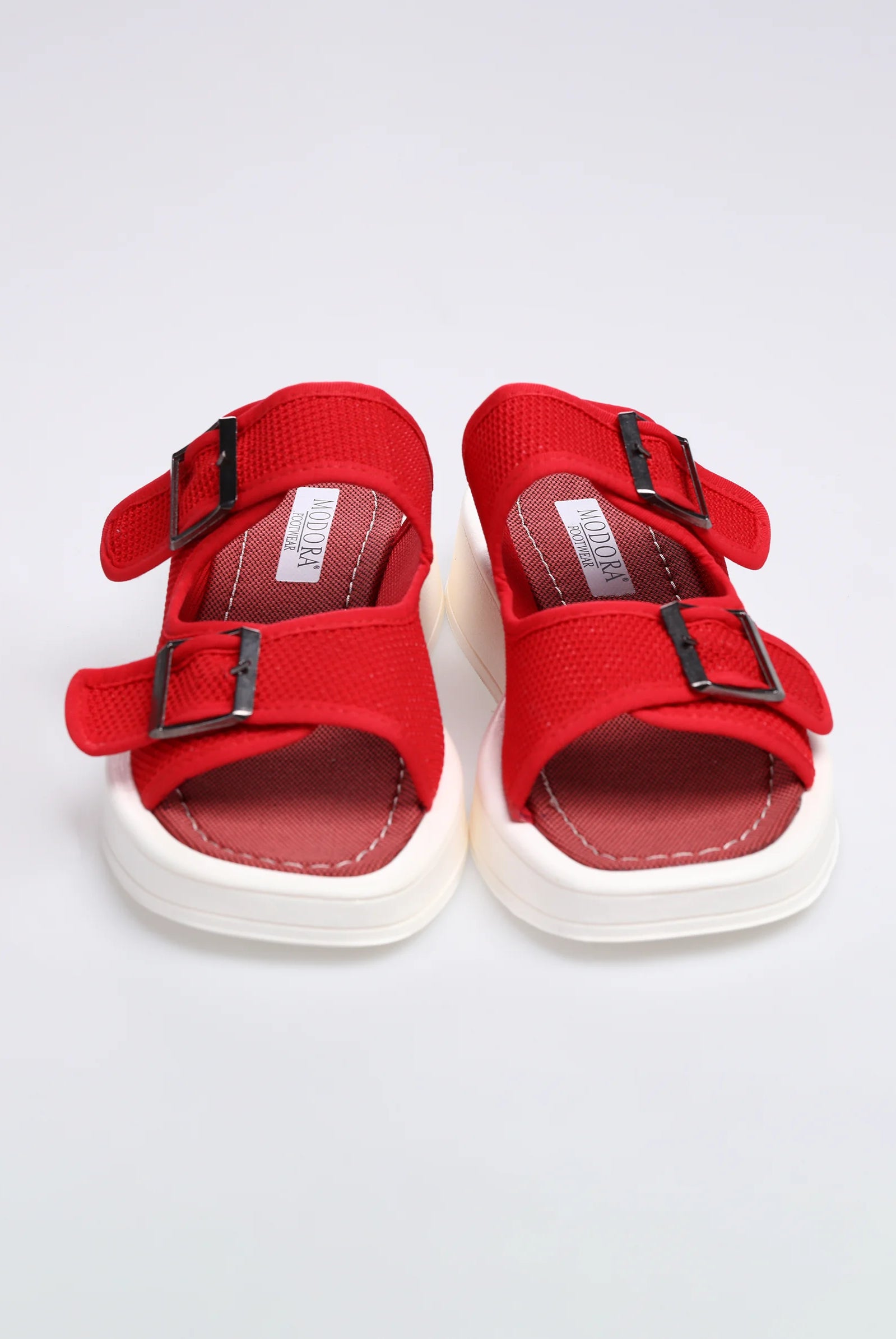 red flat women sandal