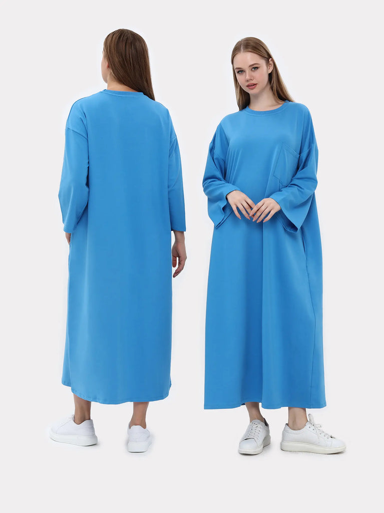 ladies blue midi dress
