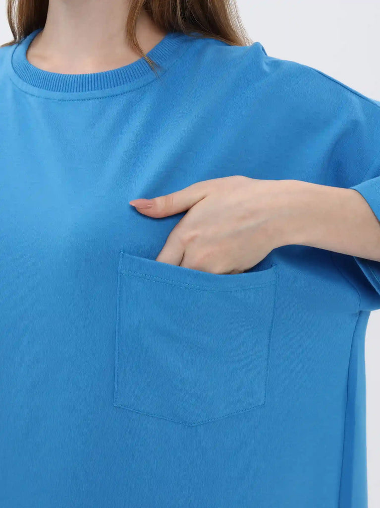 blue midi dress for women