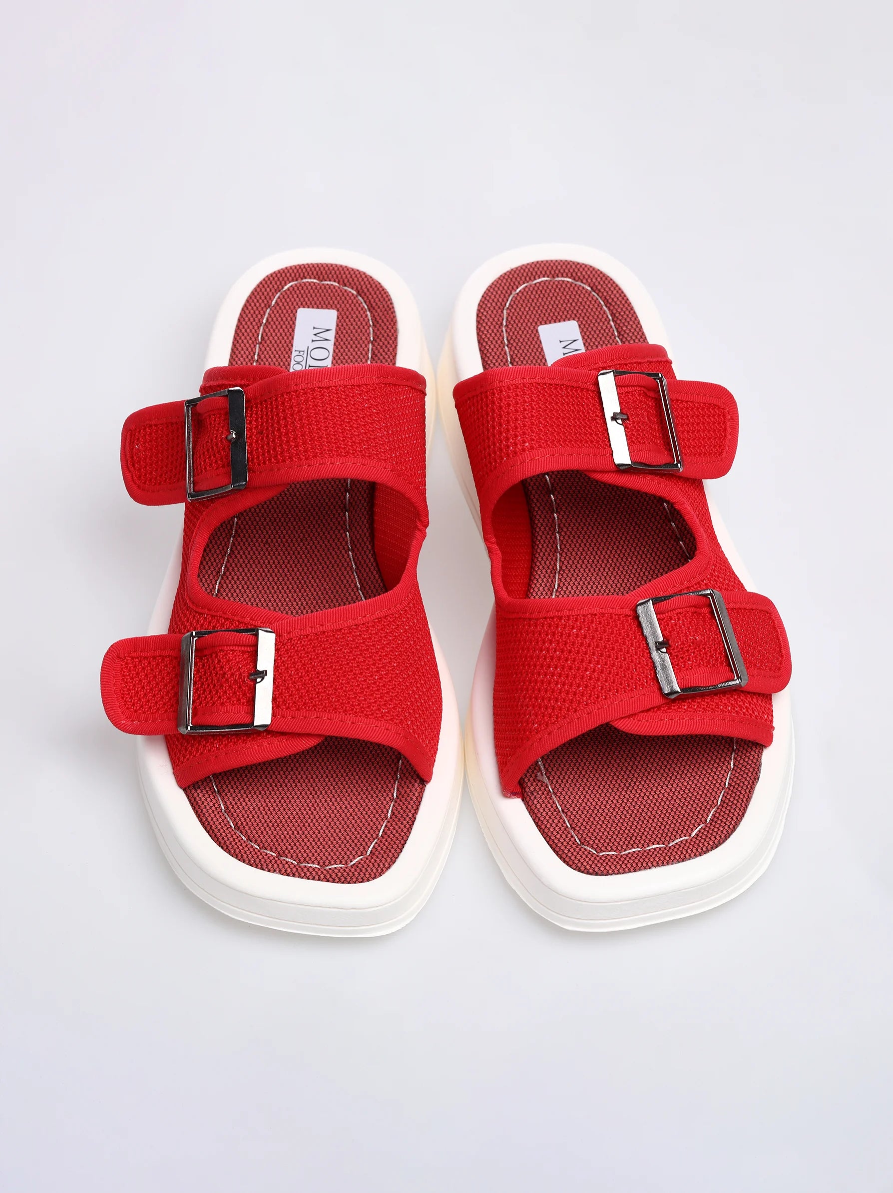 Red 2025 flat slides