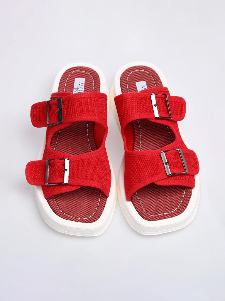 Red Flat Sandals