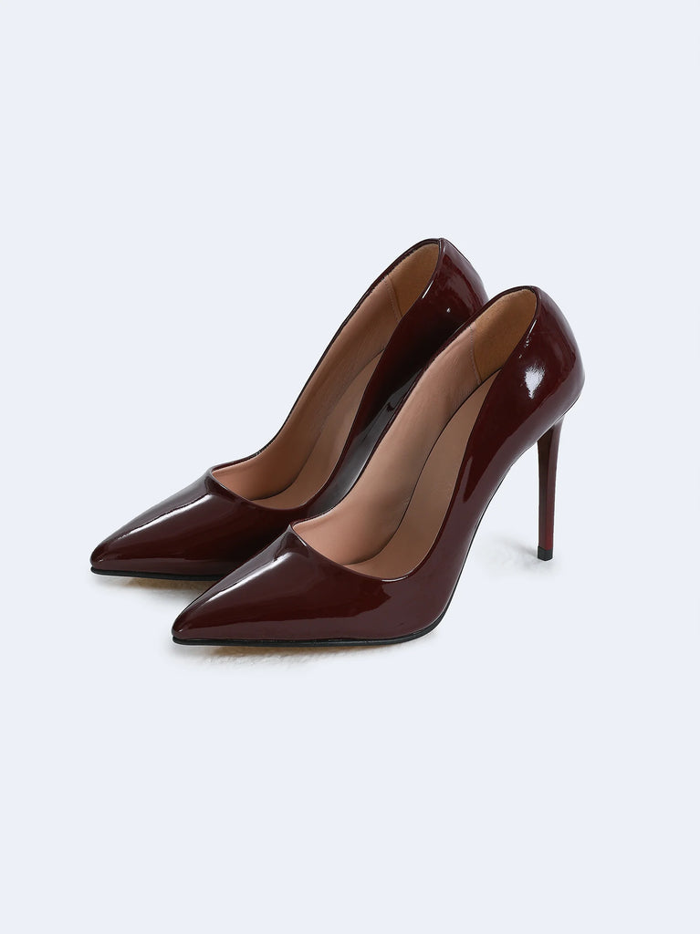 burgundy court heels