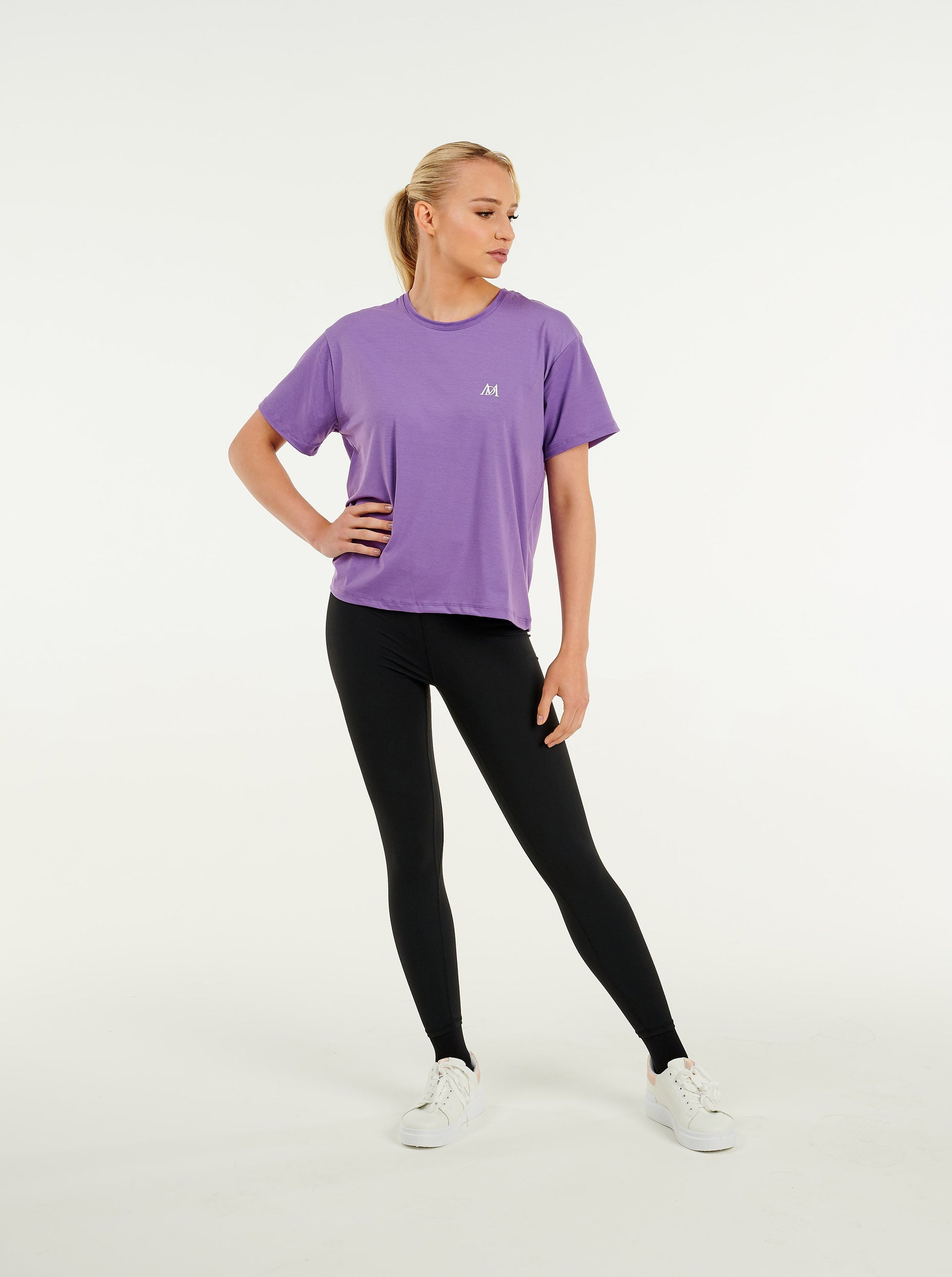 Purple T Shirts For Women For Gym Buy Ladies Purple Oversize T - Main Image
