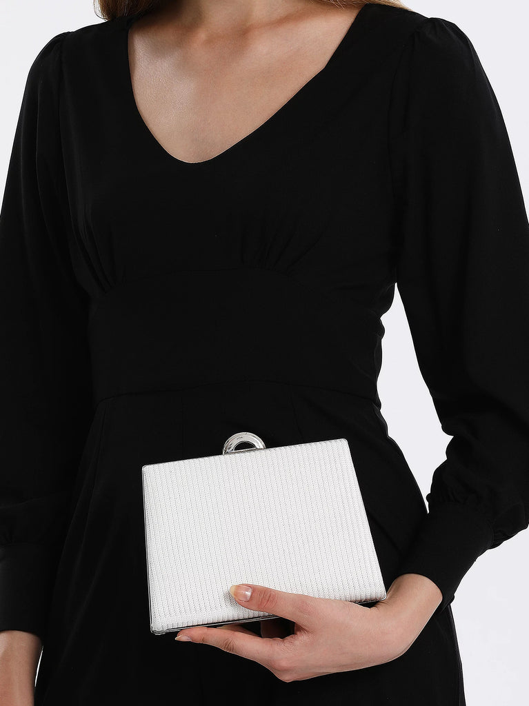 shop silver satin bag