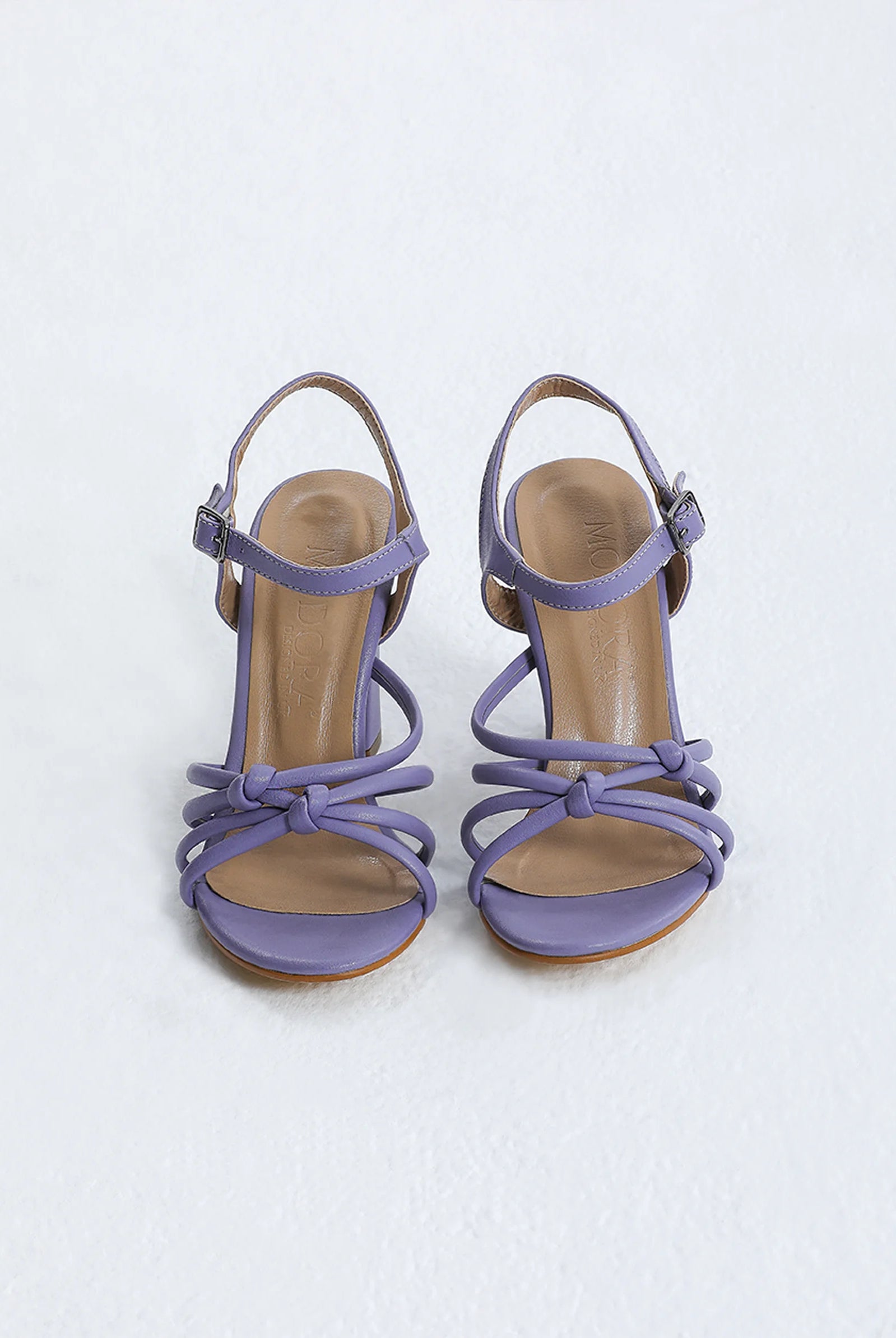 lilac block high heel sandal
