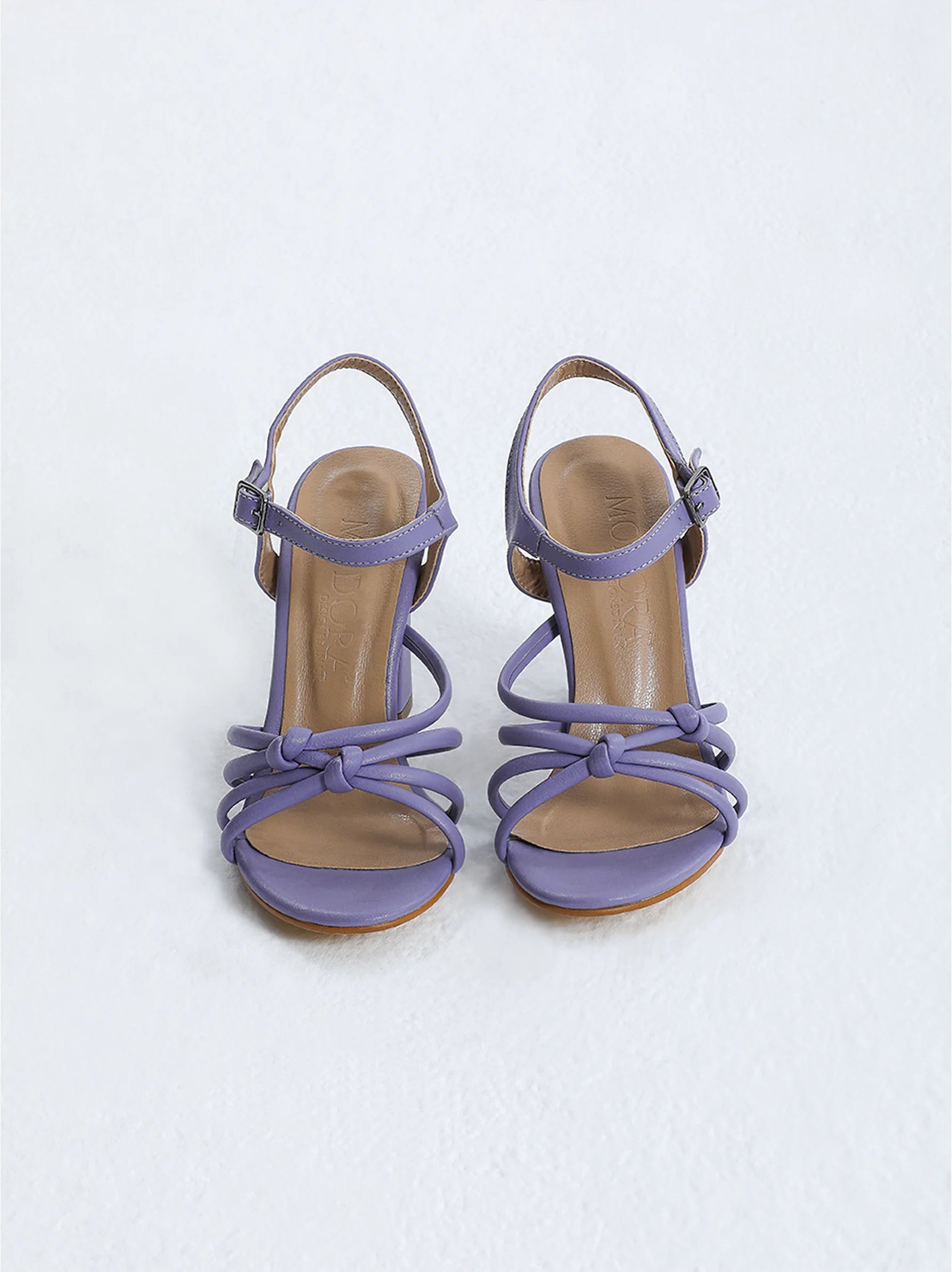 lilac block high heel sandal