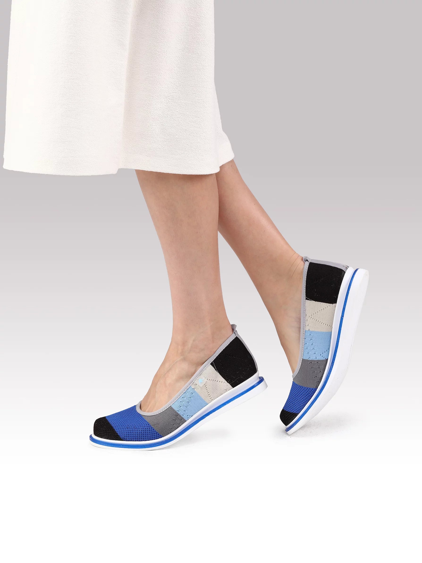 Blue Black Flat Pumps Comfortable Flat Shoes Ladies UK Modora UK