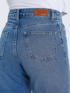 light blue wide leg jeans