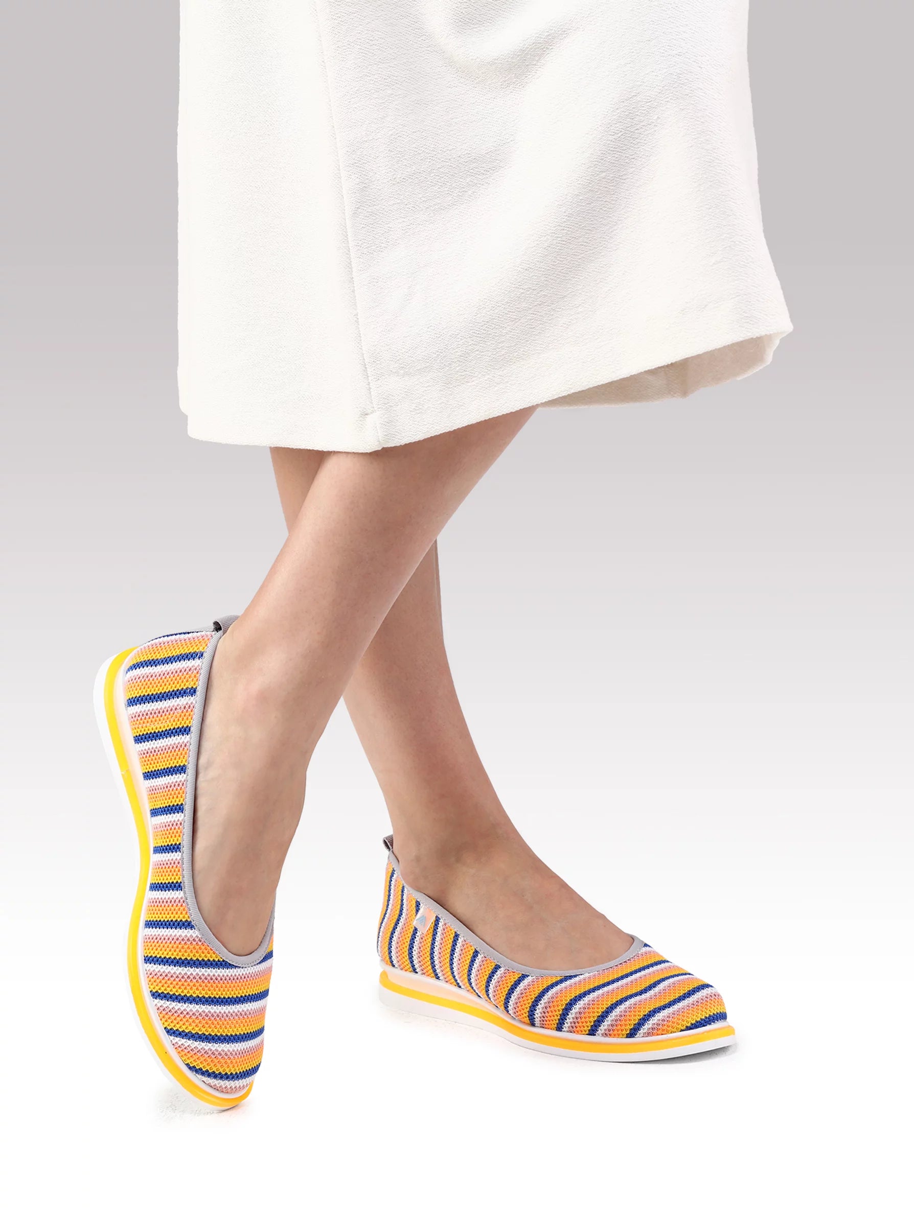 Buy Stripe Women Flat Shoes Stripe Flat Pumps UK Modora UK
