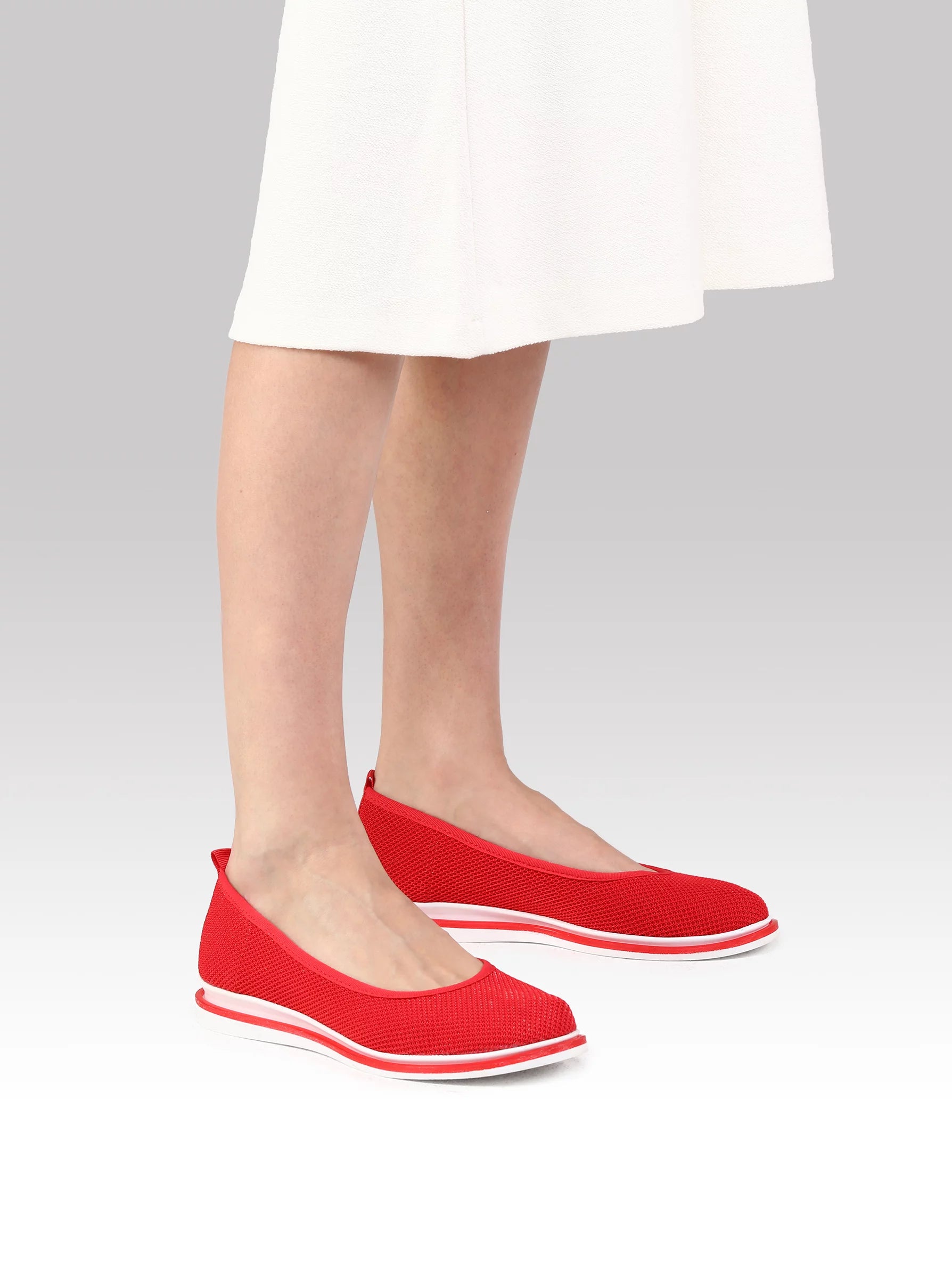 Red Women Flat Pumps UK Red Flat Shoes Ladies Flat Pumps
