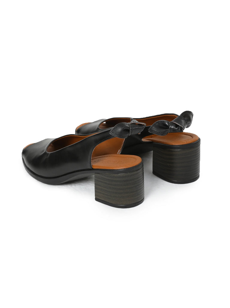 black peep toe shoes mid heel