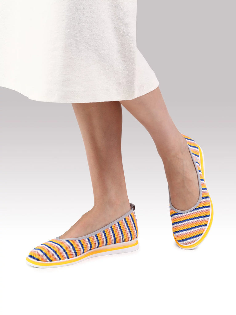 flat striped shoes for women