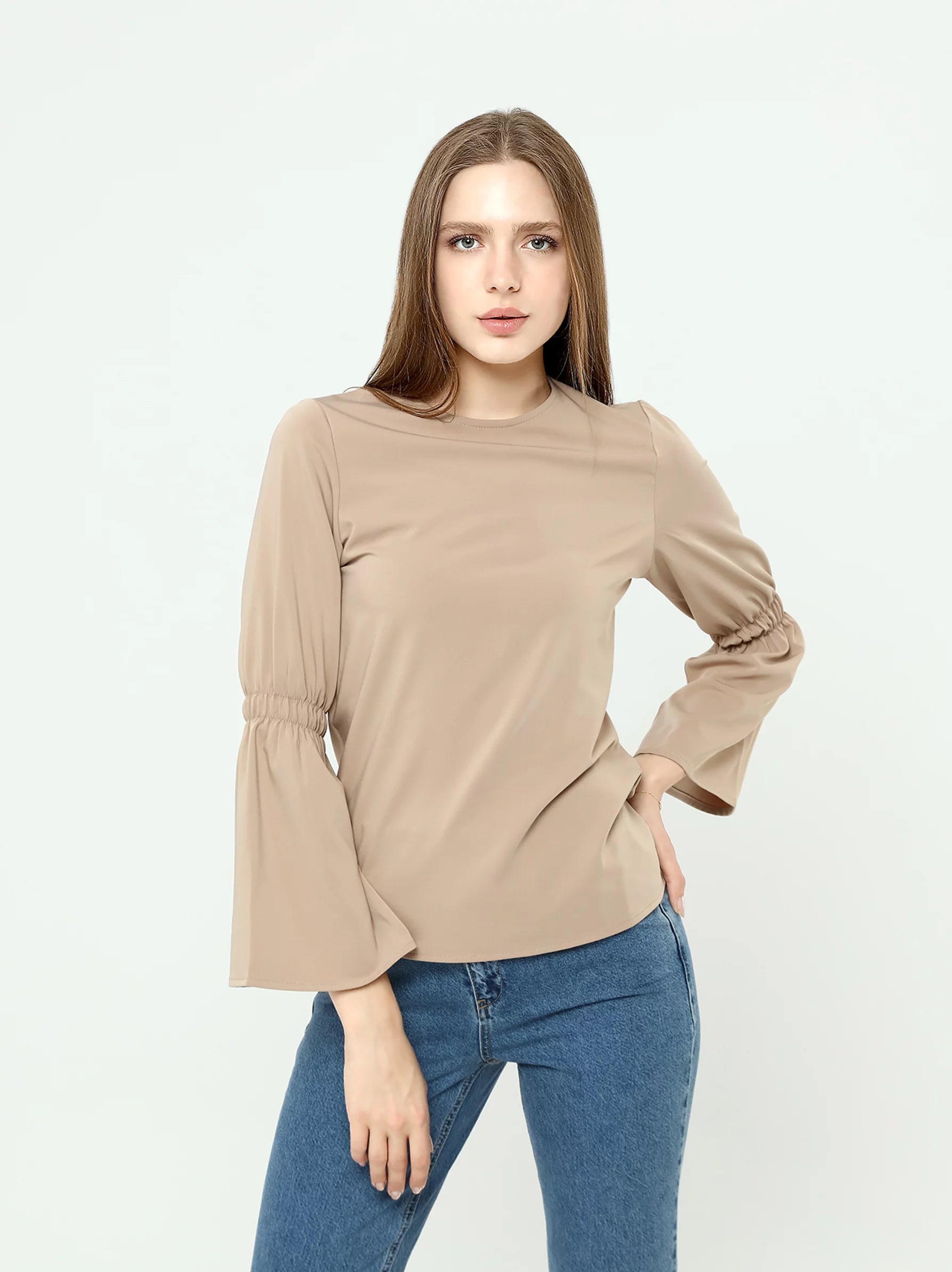 beige blouse