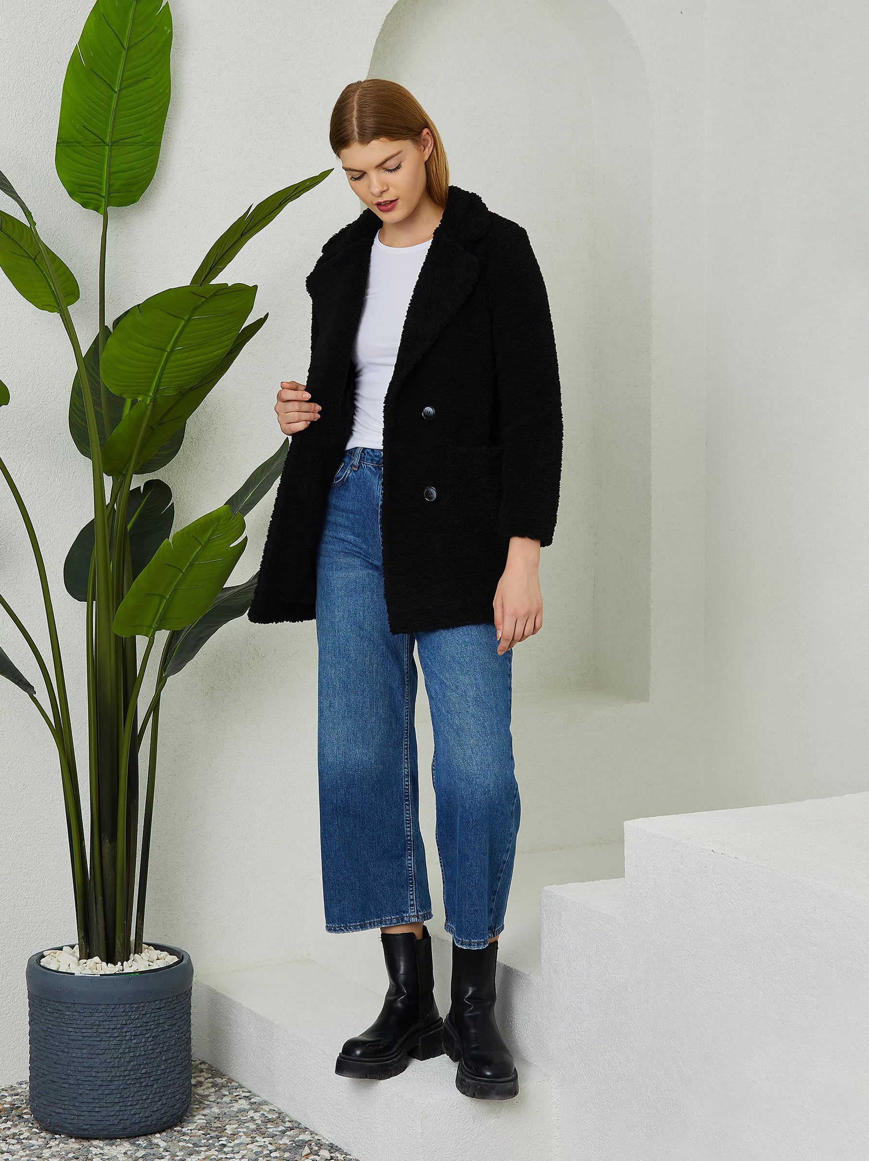 Black Teddy Coat Womens Women s Teddy Coats UK Modora UK
