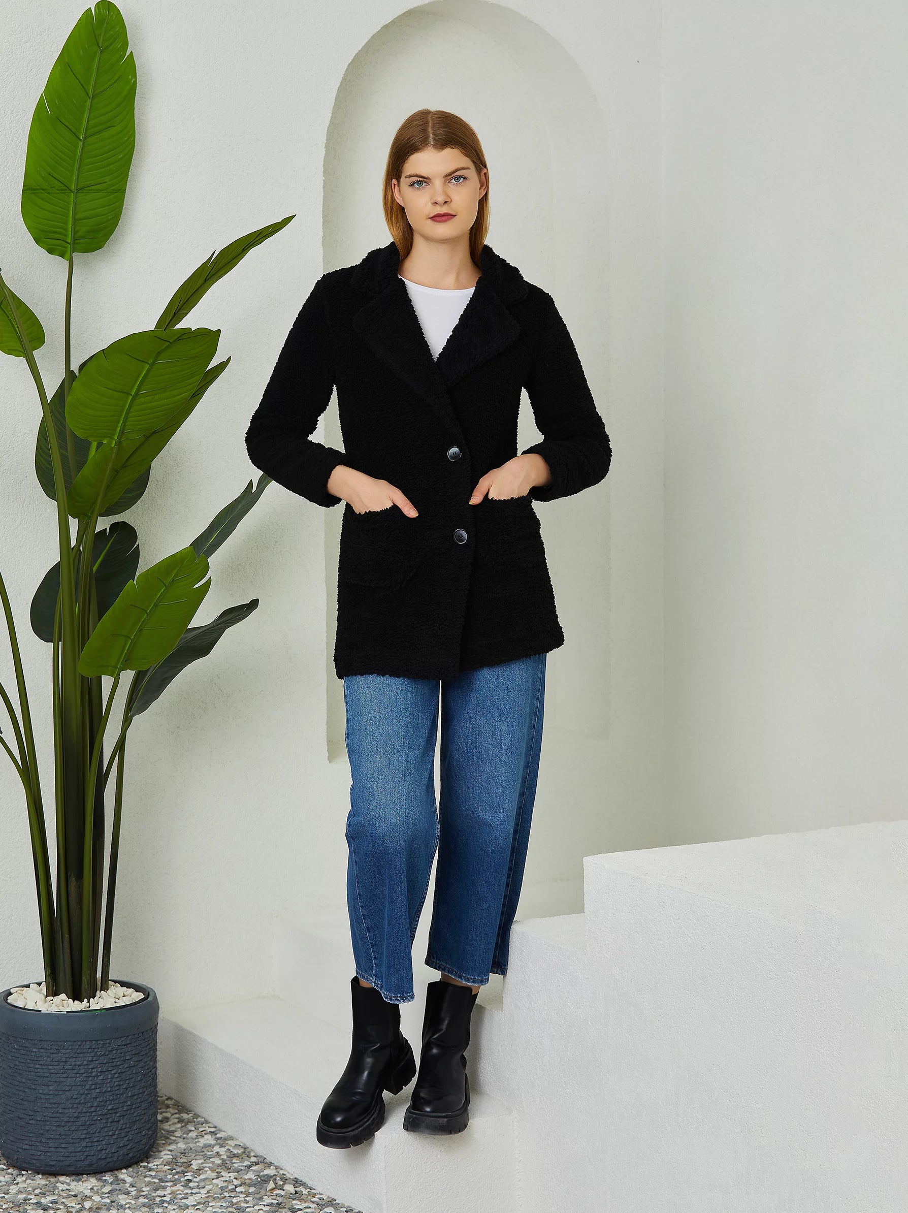 Black Teddy Coat Womens Women s Teddy Coats UK Modora UK