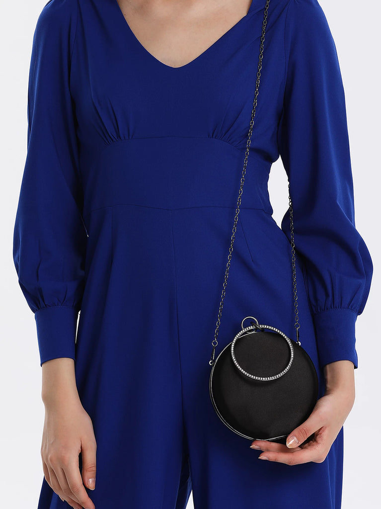 black satin evening bag