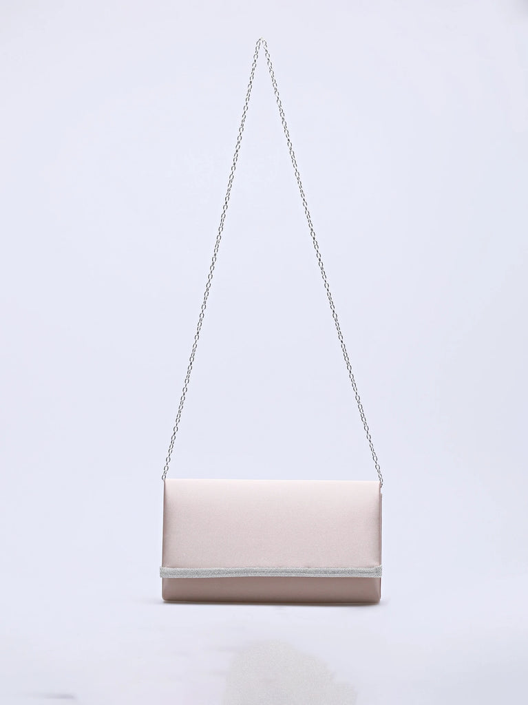 beige satin diamante clutch bag uk