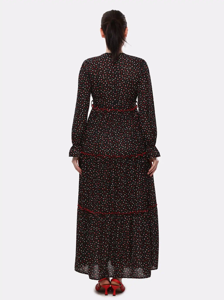 black floral maxi