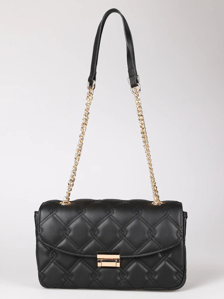 black quilted chain bag uk