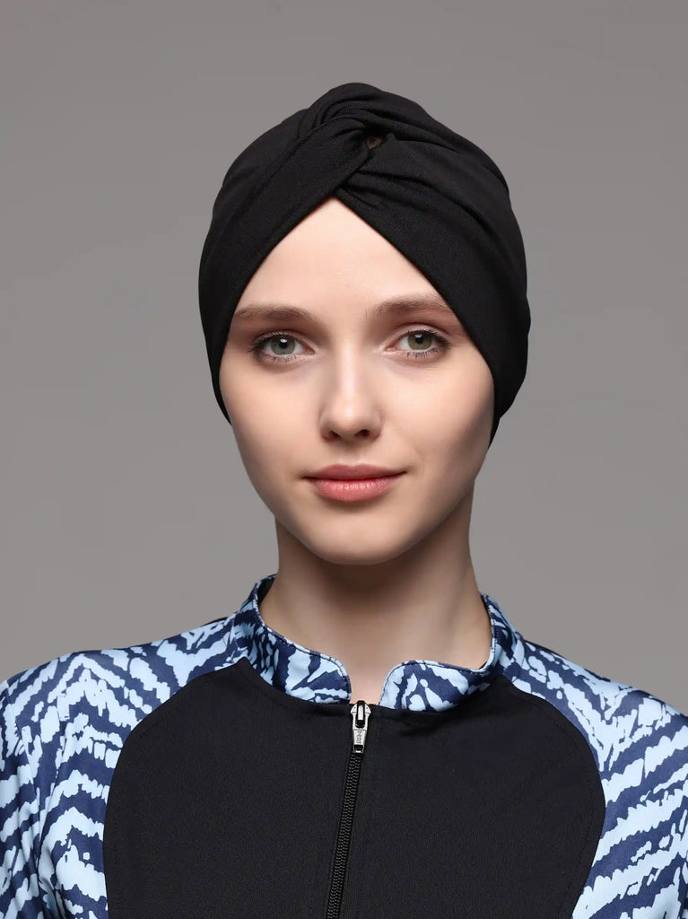 black swim turban