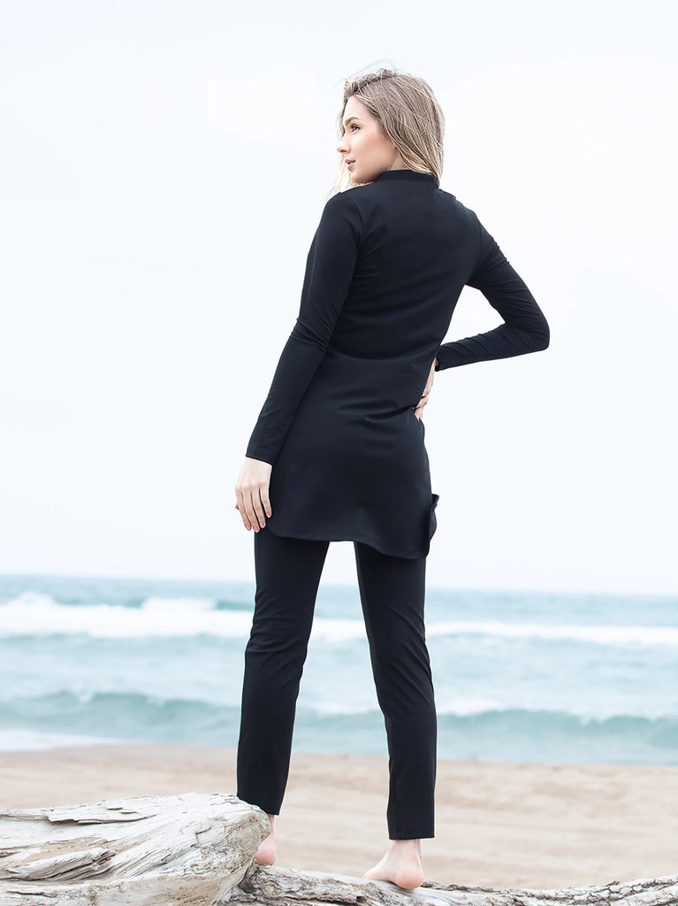 burgundy burkini swimsuit set