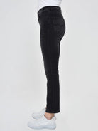 black straight fit jeans