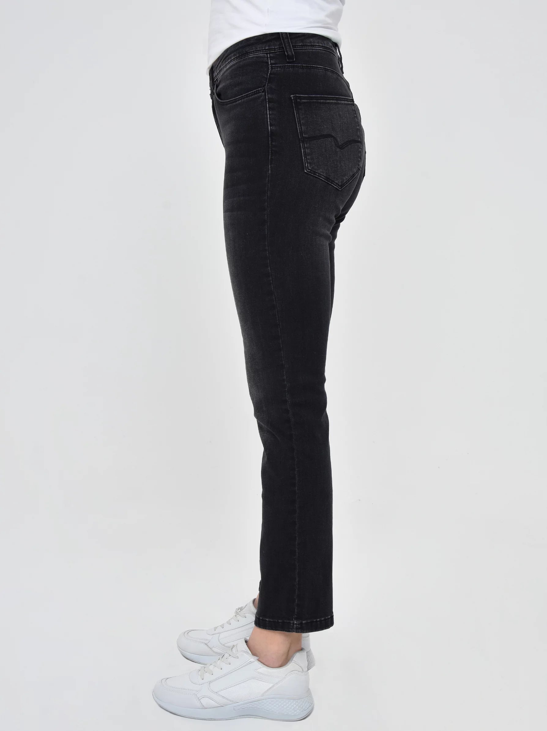 black straight fit jeans