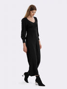 black wideleg women jumpsuit