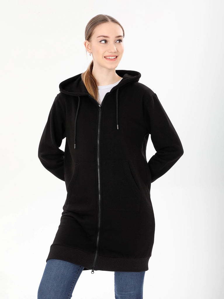 black zip up hoodie women's