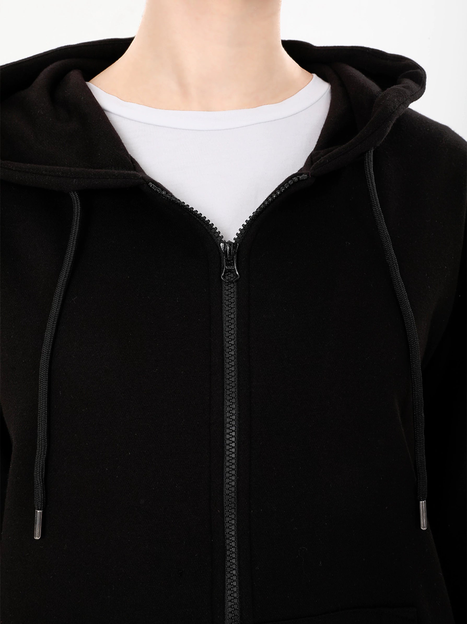 black zip up hoodie women's uk