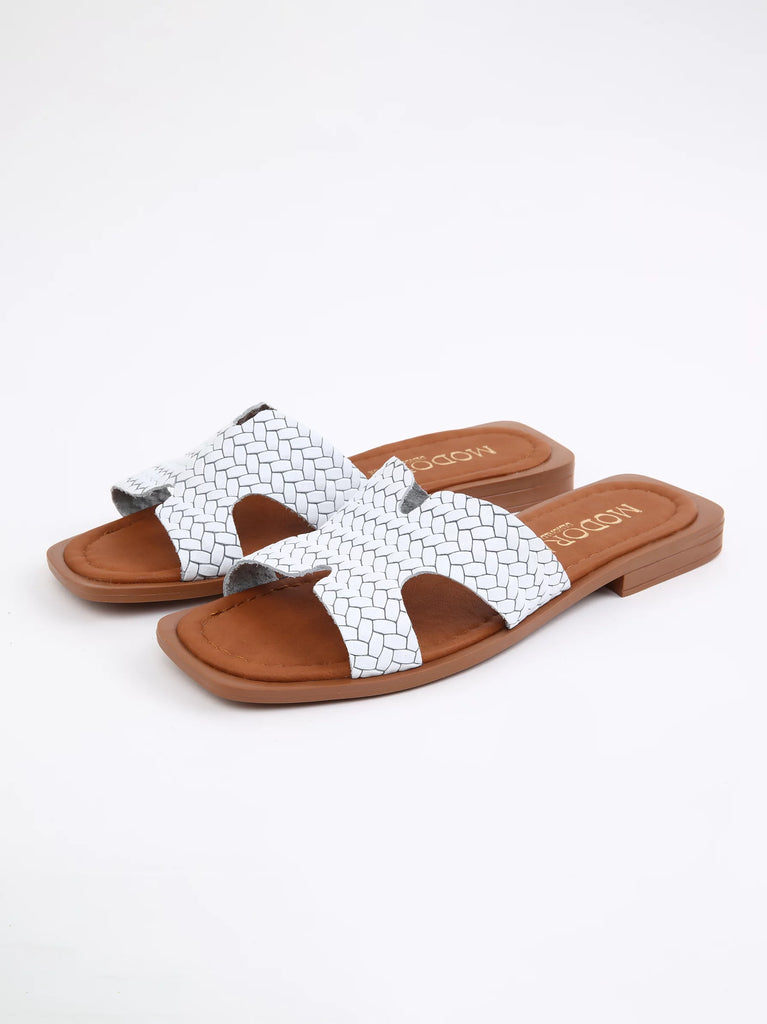 White Braided Sandals