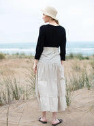 cream maxi skirt