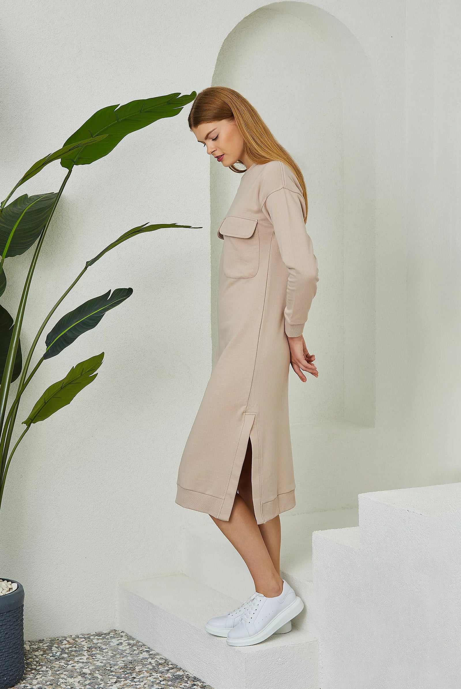 Midi dress modest online