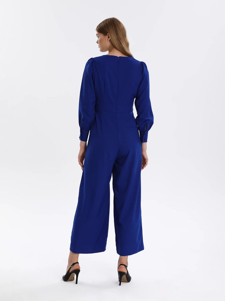 blue wideleg jumpsuit for women